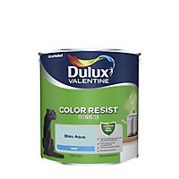 Peinture murs et boiseries Color Resist cuisine Dulux Valentine mat bleu aqua 2,5L