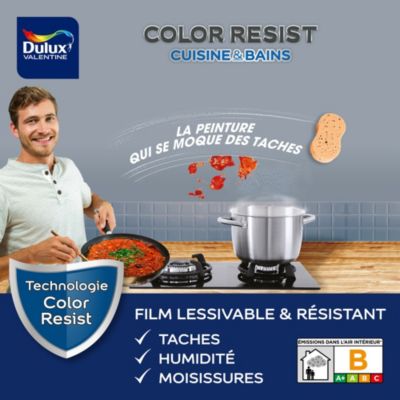 Peinture murs et boiseries Color Resist cuisine Dulux Valentine mat bleu marine 2,5L