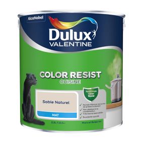 Peinture murs et boiseries Color Resist cuisine Dulux Valentine mat sable naturel 2,5L