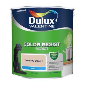 Peinture murs et boiseries Color Resist cuisine Dulux Valentine mat vent du désert 2,5L