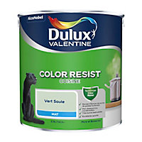 Peinture murs et boiseries Color Resist cuisine Dulux Valentine mat vert saule 2,5L