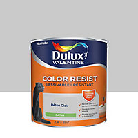 Peinture murs et boiseries Color Resist Dulux Valentine satin béton clair 2,5L