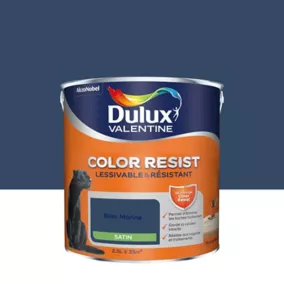 Peinture murs et boiseries Color Resist Dulux Valentine satin bleu marine 2,5L