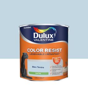 Peinture murs et boiseries Color Resist Dulux Valentine satin bleu tendre 2,5L