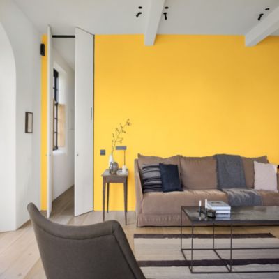 Peinture murs et boiseries Color Resist Dulux Valentine satin éclat de jaune 2,5L