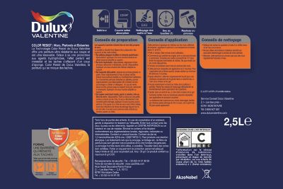 Peinture murs et boiseries Color Resist Dulux Valentine satin éclat de jaune 2,5L