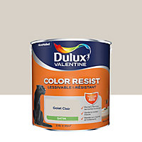 Peinture murs et boiseries Color Resist Dulux Valentine satin galet clair 2,5L