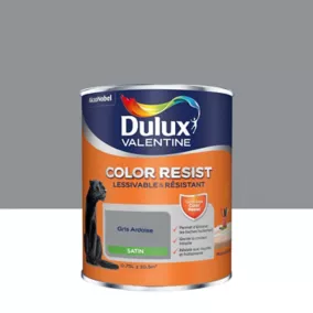 Peinture murs et boiseries Color Resist Dulux Valentine satin gris ardoise 0,75L