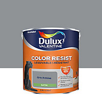 Peinture murs et boiseries Color Resist Dulux Valentine satin gris ardoise 2,5L