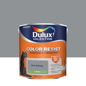 Peinture murs et boiseries Color Resist Dulux Valentine satin gris ardoise 2,5L