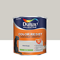 Peinture murs et boiseries Color Resist Dulux Valentine satin gris fumé 2,5L