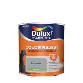 Peinture murs et boiseries Color Resist Dulux Valentine satin gris parfait 2,5L