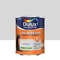 Peinture murs et boiseries Color Resist Dulux Valentine satin gris tendre 0,75L