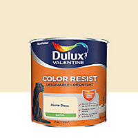 Peinture murs et boiseries Color Resist Dulux Valentine satin jaune doux 2,5L