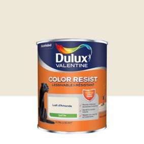 Peinture murs et boiseries Color Resist Dulux Valentine satin lait d'amande 0,75L