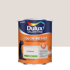 Peinture murs et boiseries Color Resist Dulux Valentine satin lin naturel 0,75L