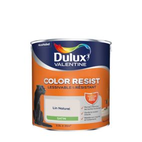 Peinture murs et boiseries Color Resist Dulux Valentine satin lin naturel 2,5L