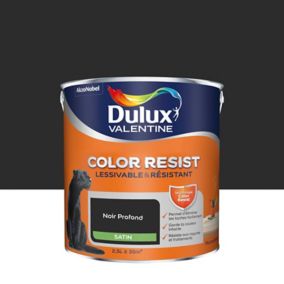 Peinture murs et boiseries Color Resist Dulux Valentine satin noir profond 2,5L