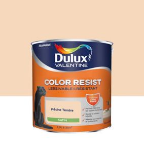 Peinture murs et boiseries Color Resist Dulux Valentine satin pêche tendre 2,5L