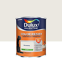 Peinture murs et boiseries Color Resist Dulux Valentine satin porcelaine 0,75L