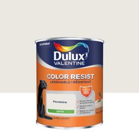 Peinture murs et boiseries Color Resist Dulux Valentine satin porcelaine 0,75L