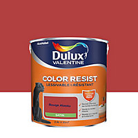 Peinture murs et boiseries Color Resist Dulux Valentine satin rouge absolu 2,5L