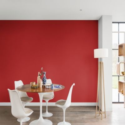 Peinture murs et boiseries Color Resist Dulux Valentine satin rouge absolu 2,5L