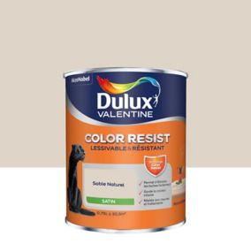 Peinture murs et boiseries Color Resist Dulux Valentine satin sable naturel 0,75L