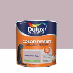 Peinture murs et boiseries Color Resist Dulux Valentine satin soupçon de rose 2,5L