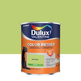 Peinture murs et boiseries Color Resist Dulux Valentine satin vert kiwi 0,75L