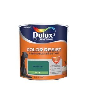 Peinture murs et boiseries Color Resist Dulux Valentine satin vert paon 2,5L