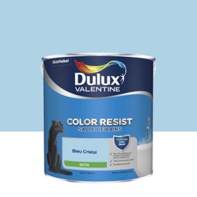 Peinture murs et boiseries Color Resist salle de bains Dulux Valentine satin bleu cristal 2,5L