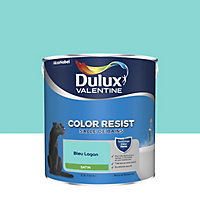 Peinture murs et boiseries Color Resist salle de bains Dulux Valentine satin bleu lagon 2,5L
