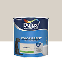Peinture murs et boiseries Color Resist salle de bains Dulux Valentine satin galet clair 2,5L