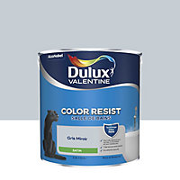 Peinture murs et boiseries Color Resist salle de bains Dulux Valentine satin gris miroir 2,5L