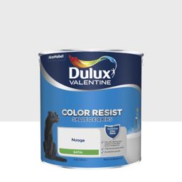 Peinture murs et boiseries Color Resist salle de bains Dulux Valentine satin nuage 2,5L