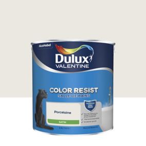 Peinture murs et boiseries Color Resist salle de bains Dulux Valentine satin porcelaine 2,5L