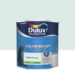 Peinture murs et boiseries Color Resist salle de bains Dulux Valentine satin reflet de jade 2,5L