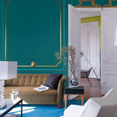 Peinture murs et boiseries Couture de Dulux Valentine satin velours pashmina turquoise 0,5L