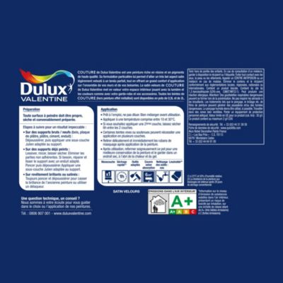 Peinture murs et boiseries Couture de Dulux Valentine satin velours pashmina turquoise 0,5L