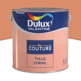 Peinture murs et boiseries Couture de Dulux Valentine satin velours tulle corail 2L