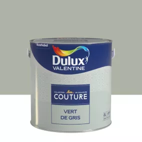 Peinture murs et boiseries Couture de Dulux Valentine satin velours vert de gris 2L