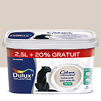 Peinture murs et boiseries Crème de Couleur Dulux Valentine satin grain de sable 2,5L +20% gratuit