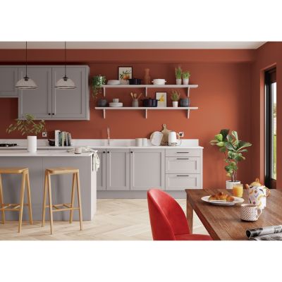 Peinture murs et boiseries cuisine et bain bronze terre cuite satin ...