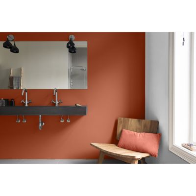 Peinture murs et boiseries cuisine et bain bronze terre cuite satin Dulux Valentine Crème de couleur 2 L
