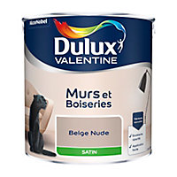 Peinture murs et boiseries Dulux Valentine beige nude satin 2,5L