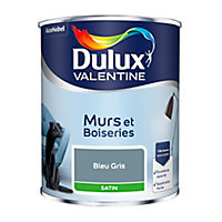 Peinture murs et boiseries Dulux Valentine bleu gris satin 0,75L