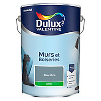Peinture murs et boiseries Dulux Valentine bleu gris satin 5L