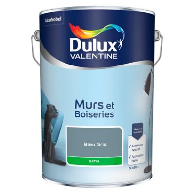 Peinture Murs Et Boiseries Dulux Valentine Bleu Gris Satin 5l Castorama