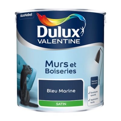 Peinture Murs Et Boiseries Dulux Valentine Bleu Marine Satin 2 5l Castorama